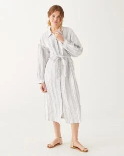 Como Linen Dress 7 Como Linen Dress -Mersea Como Linen Dress Striped linen 3