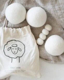 Wool Dryer Balls -Mersea DRYER CREAM 3