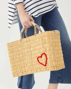 Medina Icon Basket - Red Heart -Mersea MEDINA NATURAL HEART SS23 ST 1447 edit