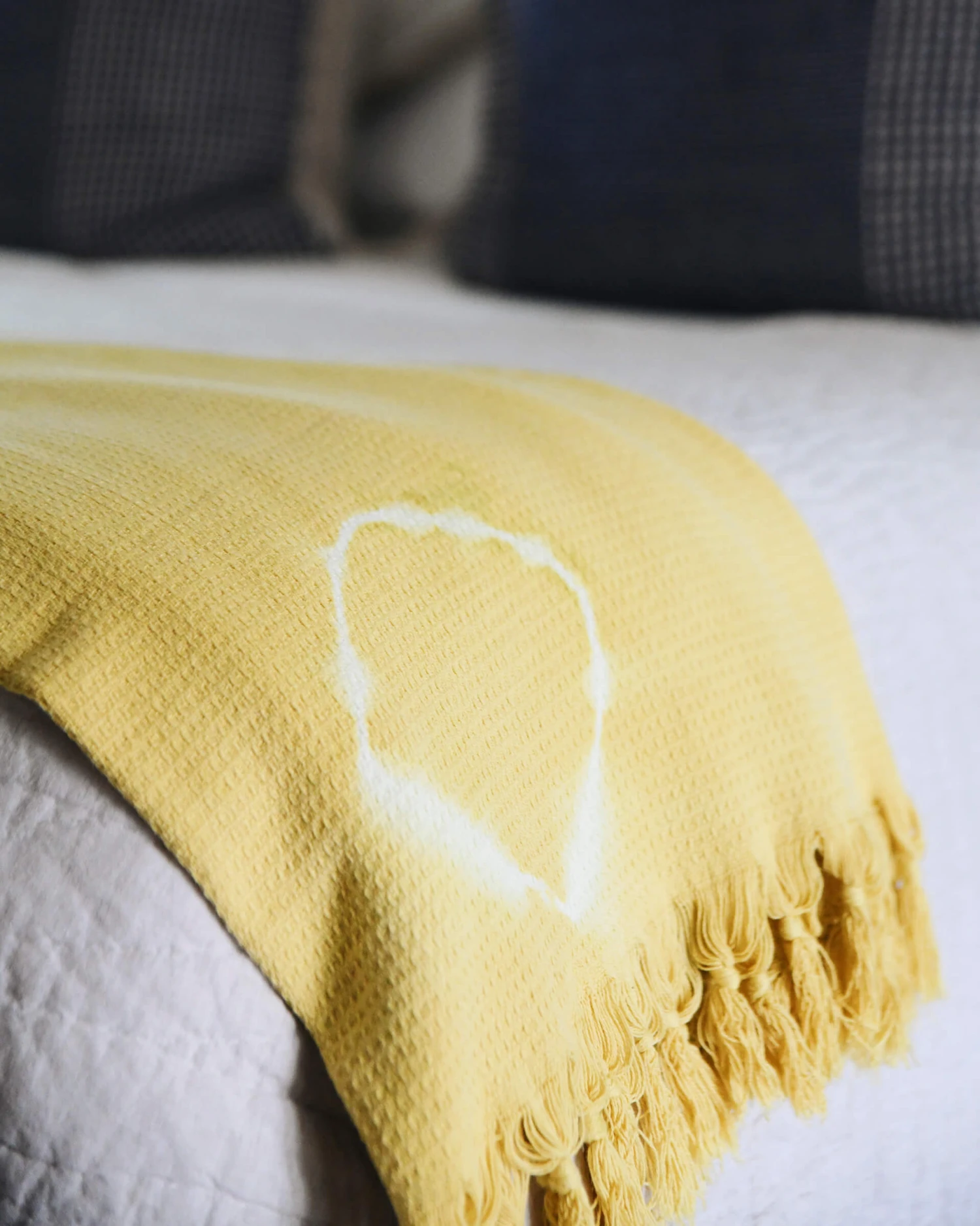 Summer House Blanket - Chartreuse Gold Shibori 1 Summer House Blanket - Chartreuse Gold Shibori
