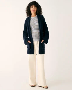 Runabout Wrap Sweater -Mersea Runabout Wrap Sweater Navy 4
