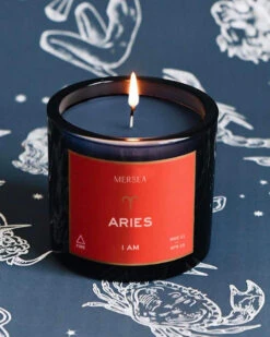 Aries Zodiac Candle - (March 21 - April 19) 5 Aries Zodiac Candle - (March 21 - April 19) -Mersea air sun sign candle Aries 3
