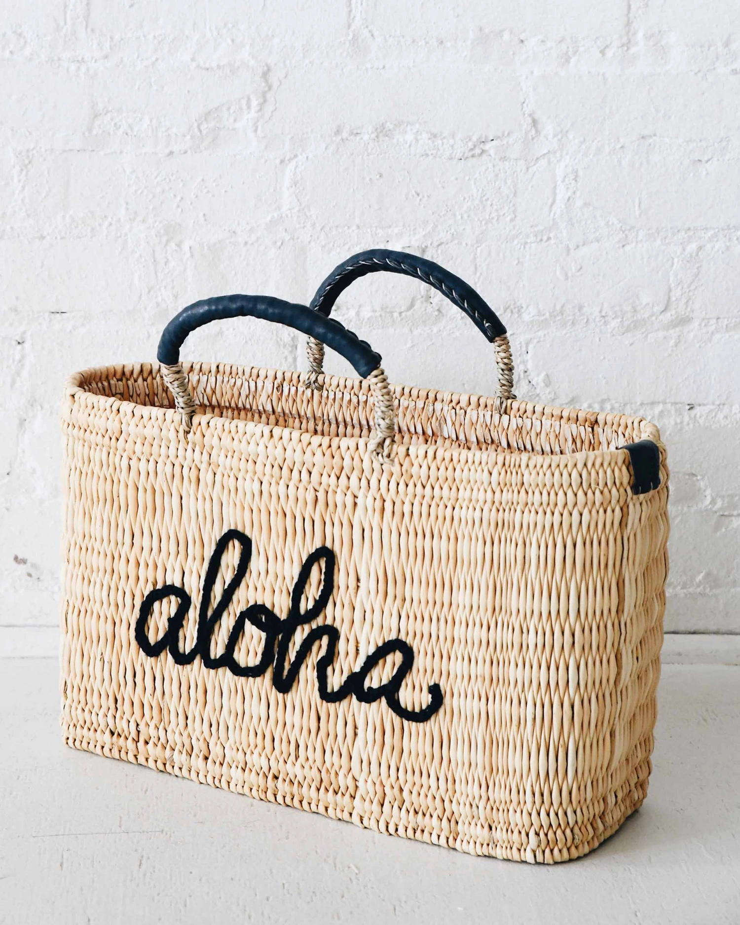 Aloha Medina Motto Basket - Indigo 1 Aloha Medina Motto Basket - Indigo