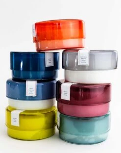 Coconut Sugar Canister Candle -Mersea canister candles stack