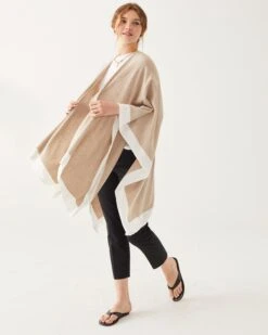 Charleston Travel Wrap -Mersea charleston cotton cashmere wrap mink white 2