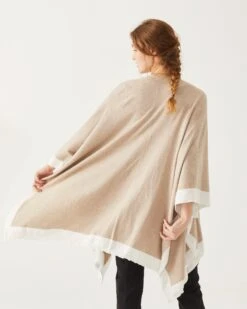 Charleston Travel Wrap -Mersea charleston cotton cashmere wrap mink white 4