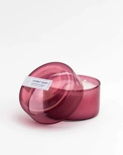 Coconut Sugar Canister Candle -Mersea coconut sugar canister candle white backrgound