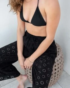 Daisy Eyelet Coverup Pant 11 Daisy Eyelet Coverup Pant -Mersea daisy eyelet coverup pant black summer 24 5