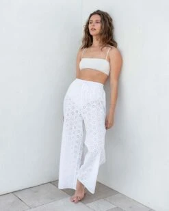 Daisy Eyelet Coverup Pant 14 Daisy Eyelet Coverup Pant -Mersea daisy eyelet coverup pant white summer 24 1