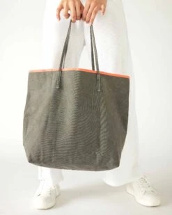 Le Canvas Tote -Mersea le canvas tote charcoal gray 3