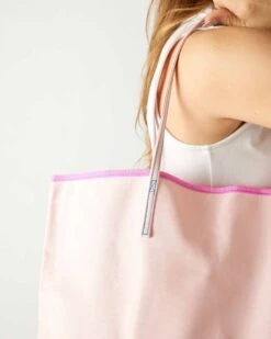 Le Canvas Tote -Mersea le canvas tote sorbet pink 1