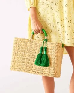 Medina Tassel Basket - Medium 10 Medina Tassel Basket - Medium -Mersea medina tassel basket island green medium 1