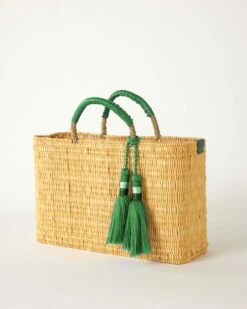 Medina Tassel Basket - Medium 11 Medina Tassel Basket - Medium -Mersea medina tassel basket island green medium 2
