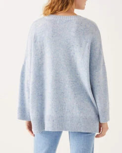 Montauk V-neck Sweater -Mersea montauk v neck sweater misty blue 5