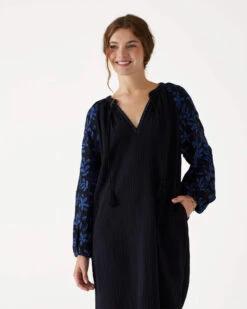 Palermo Embroidered Maxi Dress -Mersea palermo maxi dress black 4