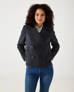 Sailor Peacoat -Mersea sailor peacoat navy blue 0000 COT 00250 NVY FW23 ST 023