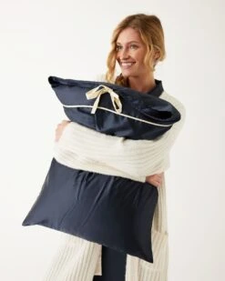 Satin Sailor Pillowcase -Mersea satin sailor pillowcase dark saphire 2