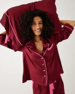 Satin Sailor Pillowcase -Mersea satin sailor pillowcase garnet 4