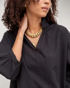 Sonnet Top -Mersea womens black sonnet top chest view details