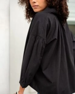 Sonnet Top -Mersea womens black sonnet top side view