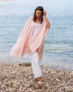 Classic Travel Wrap -Mersea womens one size light pink travel wrap travel destination