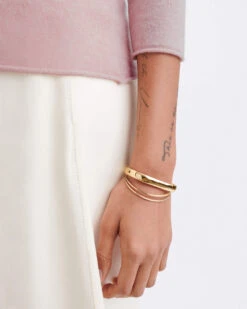 Carmel Fitted Cashmere Sweater -Mersea womens pink cashmere fitted crewneck rolled hem pullover sweater cuff detail