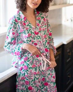 Over The Cotton Moon Pajama Set - Peony Party