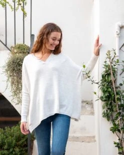 Catalina V-Neck Sweater -Mersea womens sea salt vneck sweater one size travel