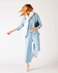 Nellie Wrap -Mersea womens white breathable lightweight fringe hem multi functional nellie travel wrap front view scarf