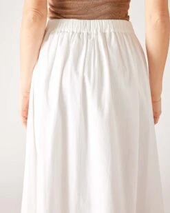 Sonnet Maxi Skirt -Mersea womens white maxi skirt rear view