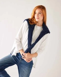 Catalina Slub Tee 36 Catalina Slub Tee -Mersea womens white slub tee one size front view layering